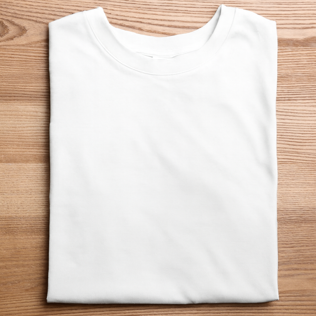 Solid: White Round Neck T-Shirt